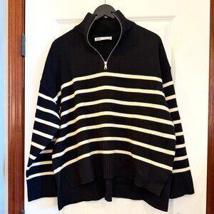 Zara ZIP STRIPED SWEATER SIZE XL
